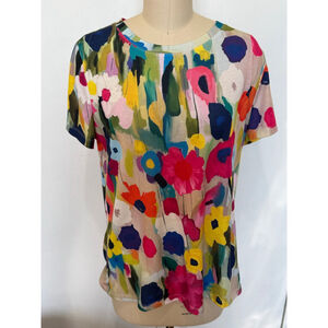 Women's Shall We Floral knit T-Shirt, XL, Multicolor shortsleeved